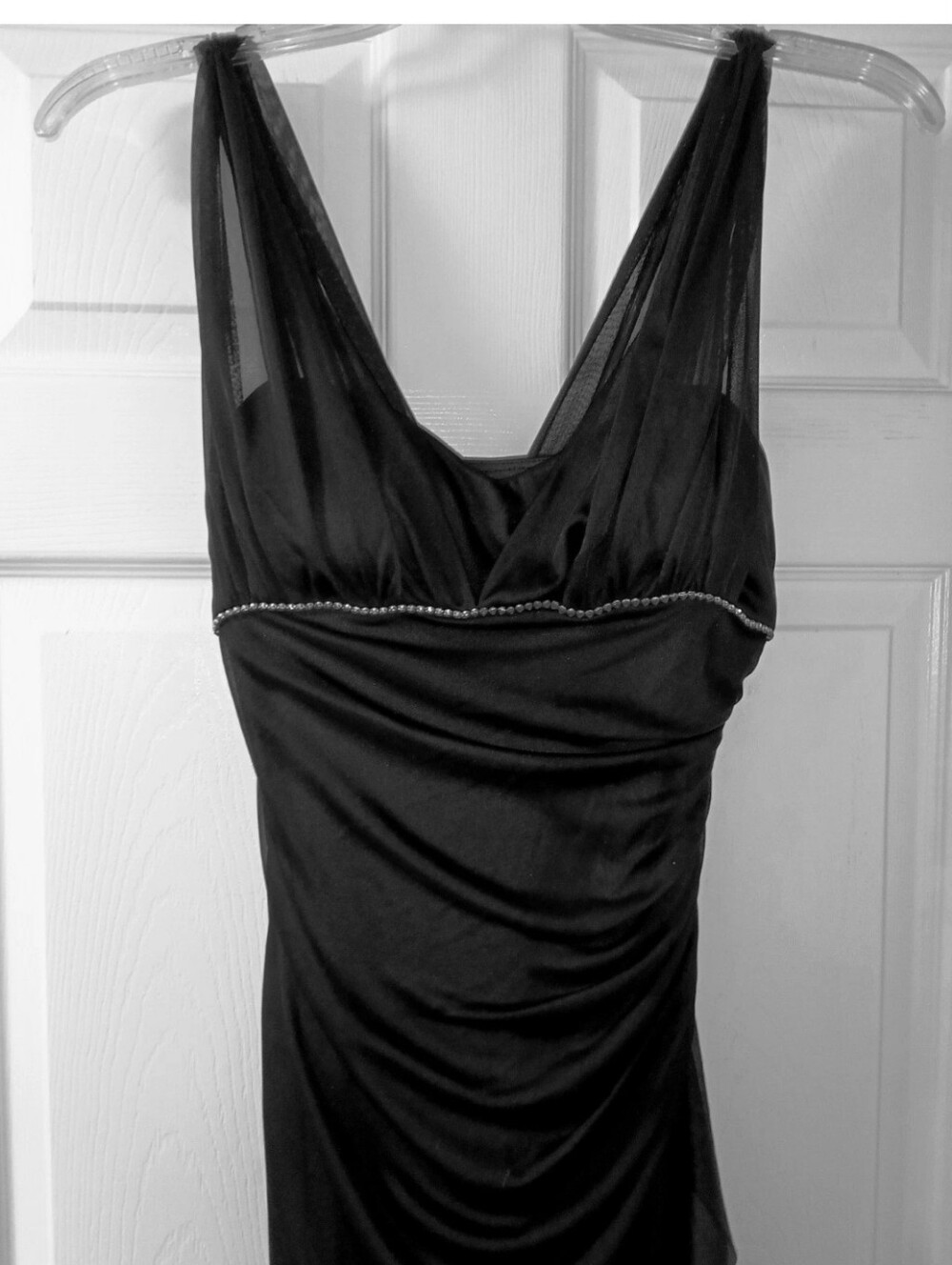 Classic Black Women's Ruched Maxi Dress